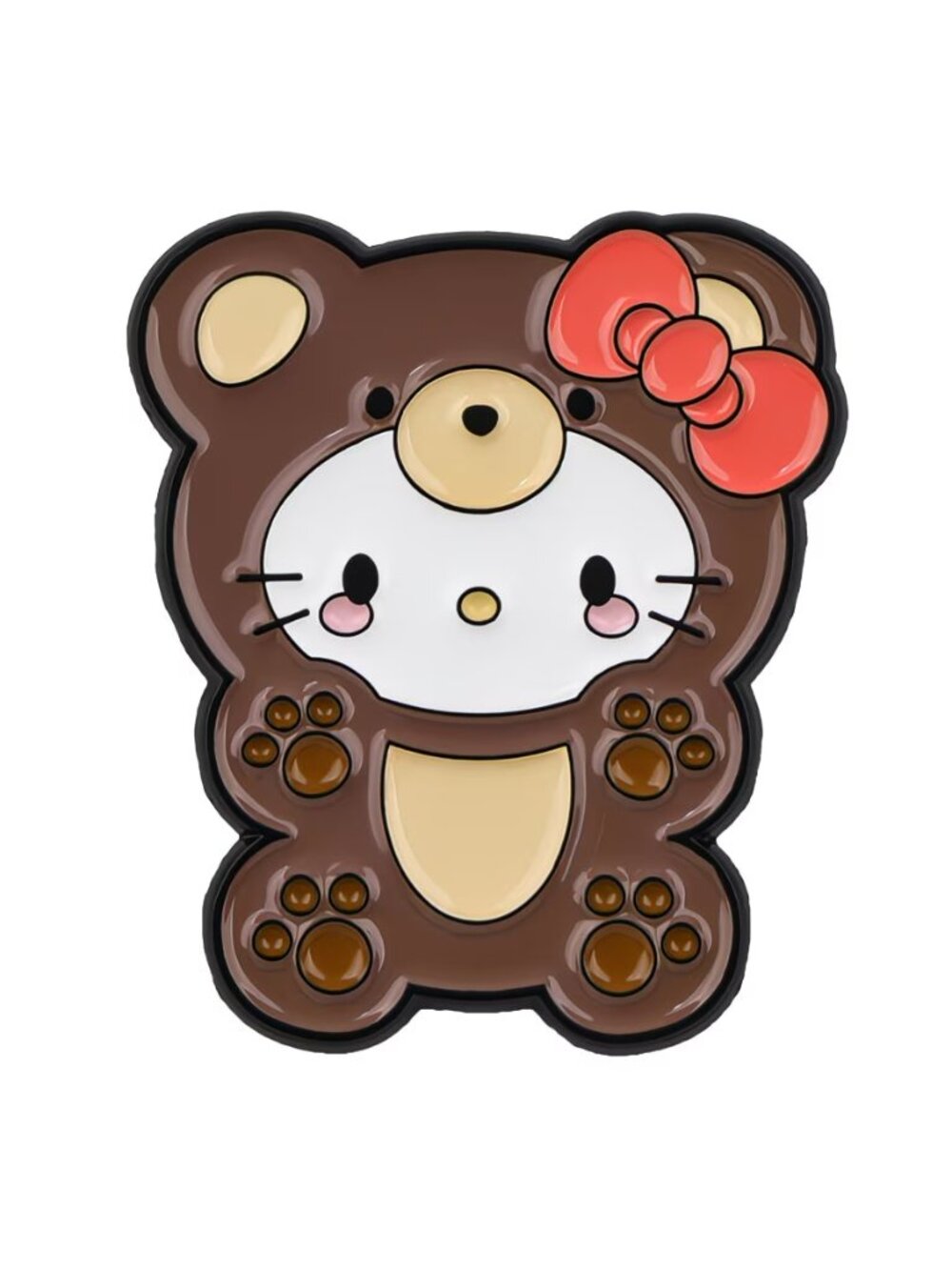 HELLO KITTY “Philbin Brown Teddy Bear” Enamel Lapel Pin‎ Brooch (NEW & SO CUTE!)